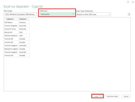 excel csv separator macos