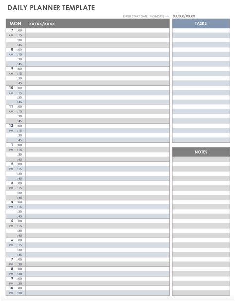 excel daily schedule template 2024