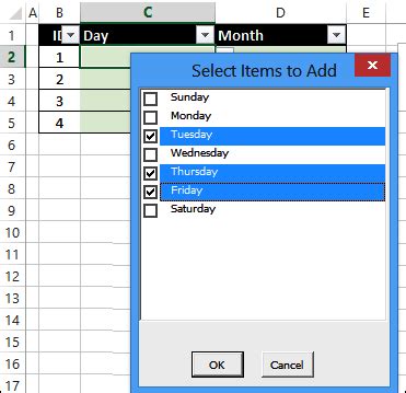 excel data validation list select multiple