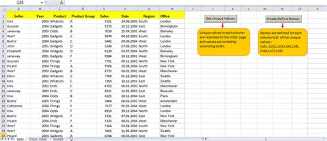 excel data validation list unique values from table