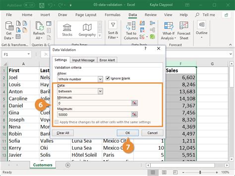 excel data validation types