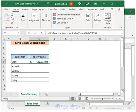 excel data workbook links