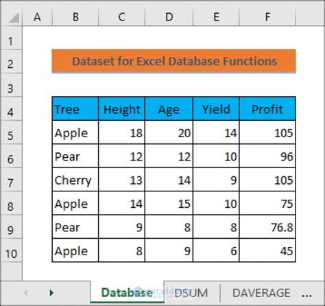 excel database functions