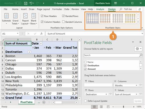 excel date format for pivot table