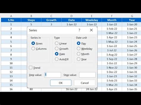 excel default to fill series