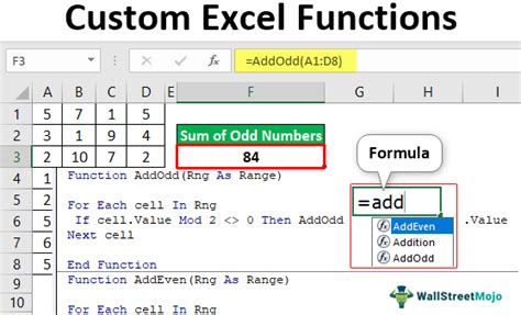 excel define custom function