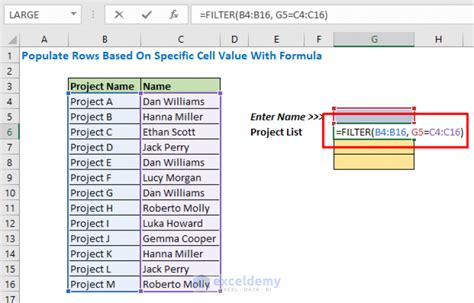 excel different list based on cell value