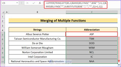excel document abbreviation