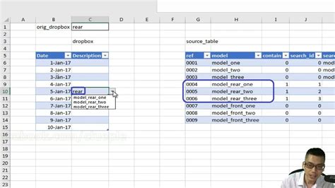 excel drop down list populate multiple columns