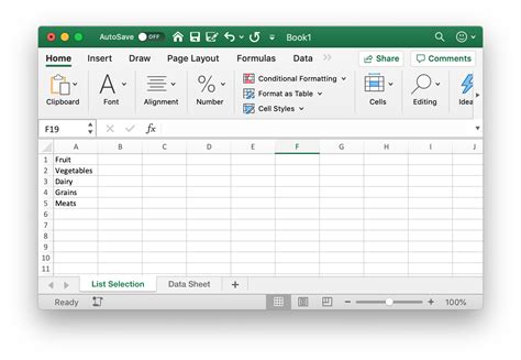 excel drop down list validation