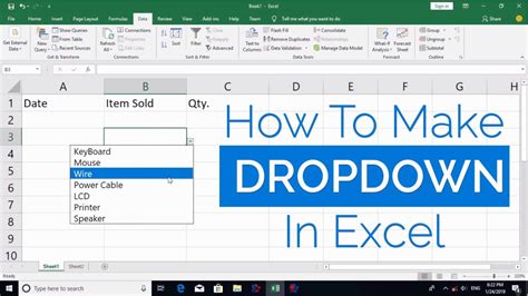 excel drop down menu auto fill