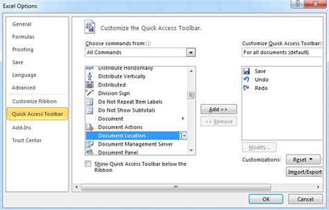 excel file location shortcut