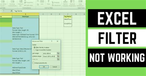excel filter function not working properly