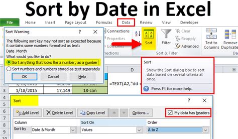 excel filter function sort by date