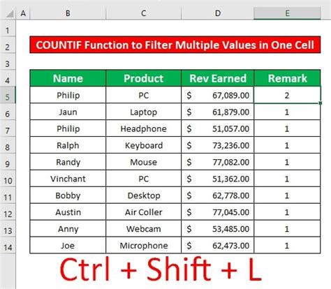 excel filter multiple values drop down list