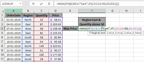 excel find max value in range with multiple criteria