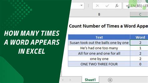 excel find number of times a word appears in a cell
