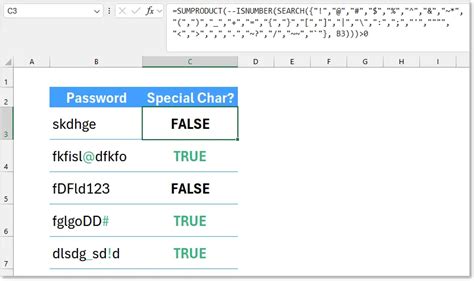 excel find special characters in cell