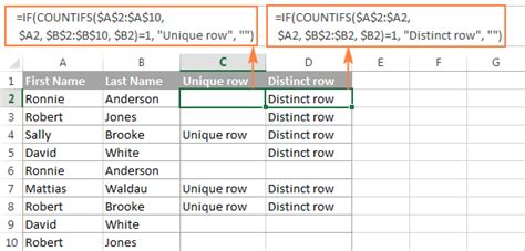excel find unique values if criteria