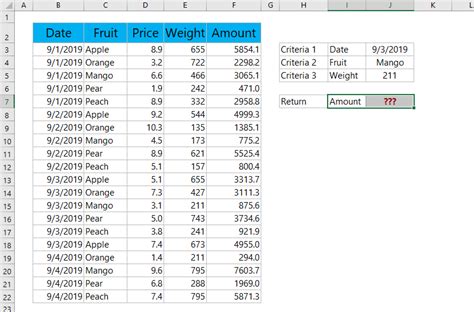 excel find value in range with multiple criteria