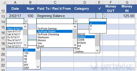 excel form template with drop down list