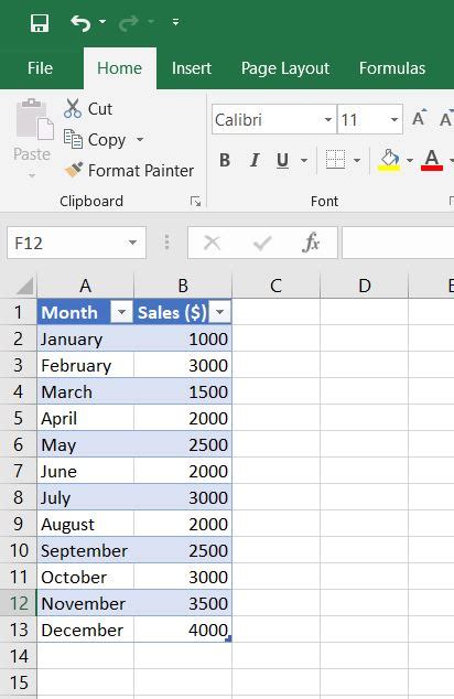 excel format as table without filters