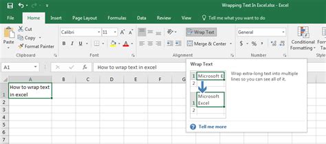 excel format cell to wrap text