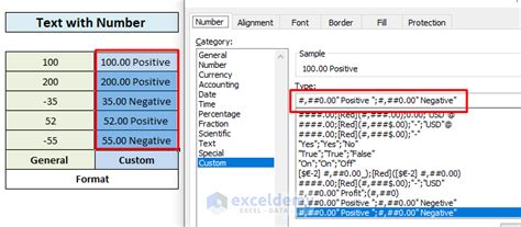 excel format codes list