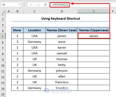 excel format uppercase first letter
