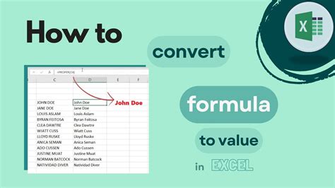 excel formula change to value after saving