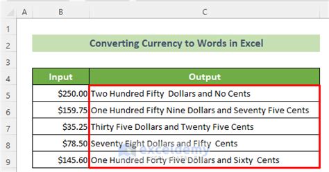 excel formula convert dollar amount to words