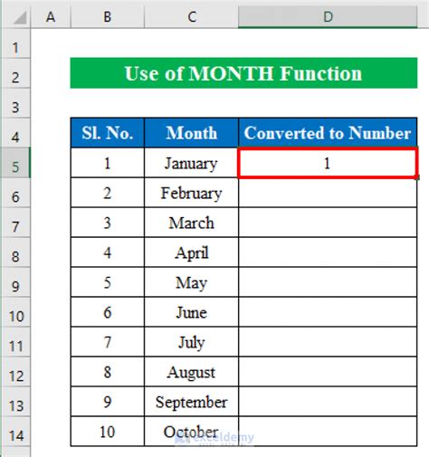 excel formula convert month text to number