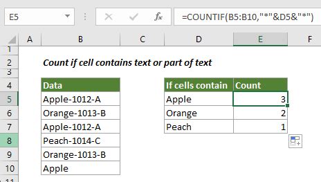 excel formula countif cell contains specific text