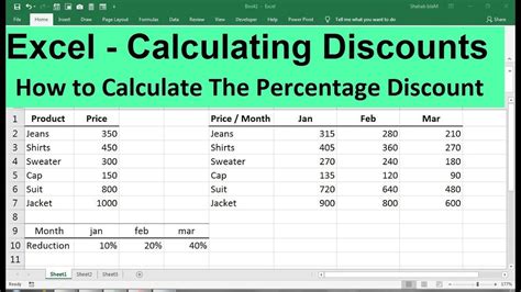 excel formula for calculating percentage discount