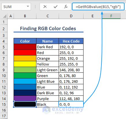 excel formula get color index