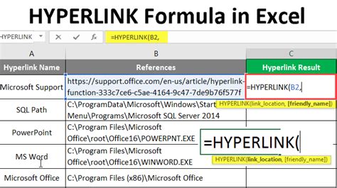excel formula get hyperlink from cell