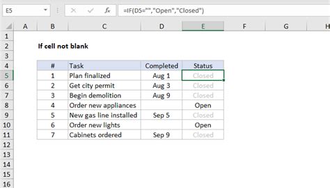excel formula if cell is blank