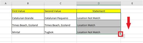 excel formula if column a does not equal column b