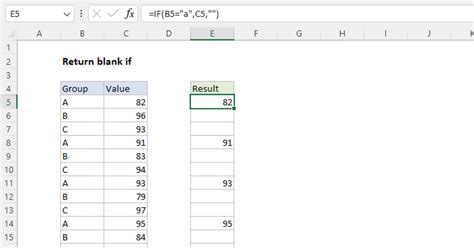 excel formula if else blank