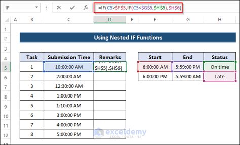 excel formula if time is greater than and less than