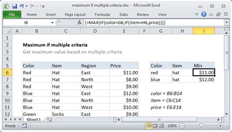 excel formula max if multiple conditions