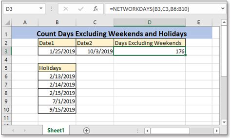 excel formula to calculate time between two dates excluding weekends