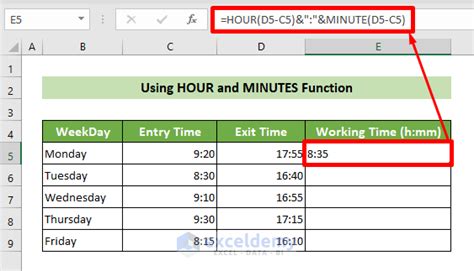 excel formula to calculate time in hours and minutes