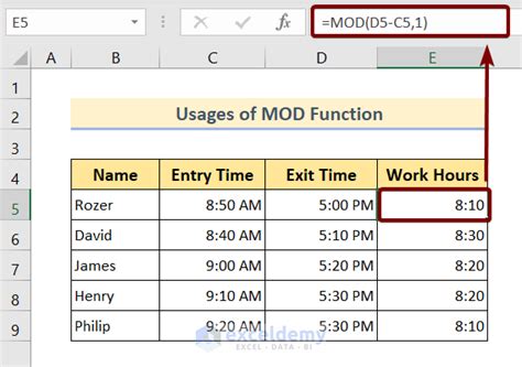 excel formula to calculate time sheet