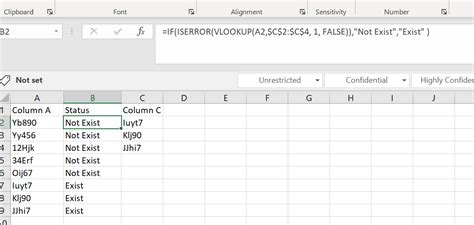 excel formula to check if value exists in another sheet
