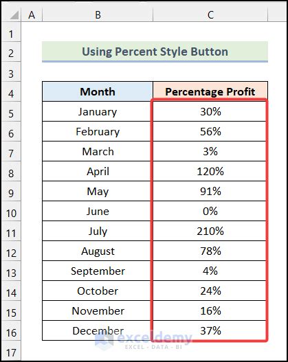 excel formula to convert number to percentage