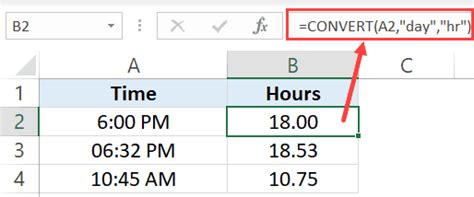 excel formula to convert time to decimal number