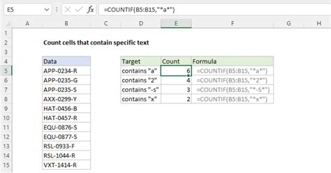 excel formula to count cells containing specific text