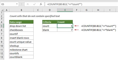 excel formula to count cells without specific text