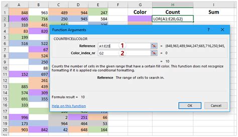 excel formula to find cell background color
